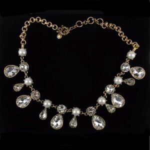 J. Crew Gold Tone Rhinestone Necklace 19"